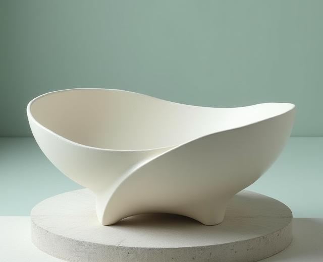 Skulpturale Keramikschale mit unregelmäßiger Form